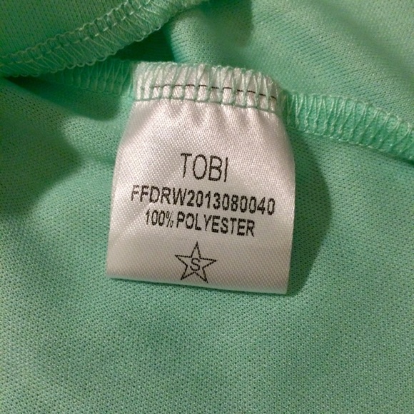Tobi Off Shoulder Mint Dress - small - Picture 6 of 8